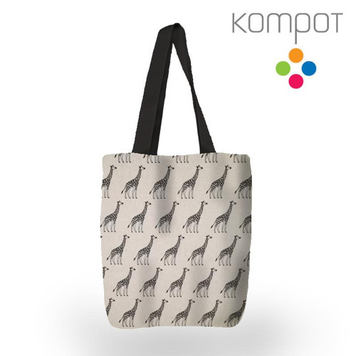 Taška 254 :: Žirafy černobílé - zapínání na ZIP