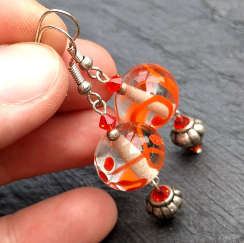 Náušnice s vinutkami a swarovski
