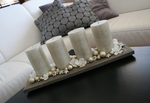 Adventní svícen krémový — foto 1