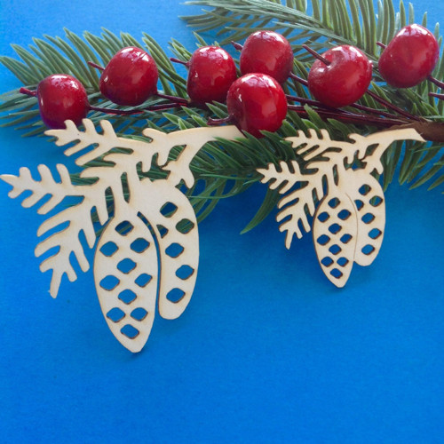 Vanoční dekorace 2 ks,chipboard (CHZ) — foto 1