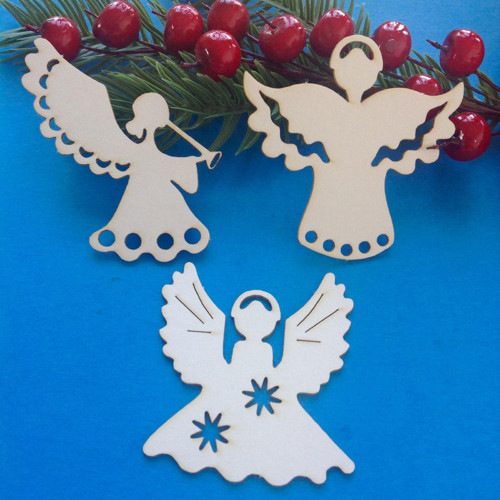 Vanoční dekorace 3 ks, chipboard — foto 1