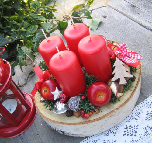 Adventní svícen v přírodním stylu — foto 1
