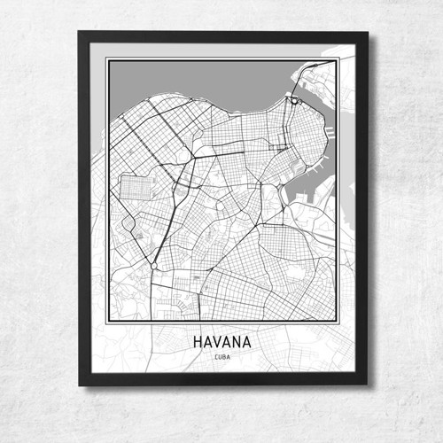 Plakát - mapa Havana