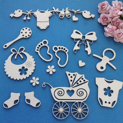 Dekorace 14 ks ,chipboard (CHN ) — foto 1