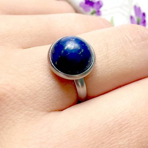 Elegantní prsten s lazuritem chirurg. ocel /0068