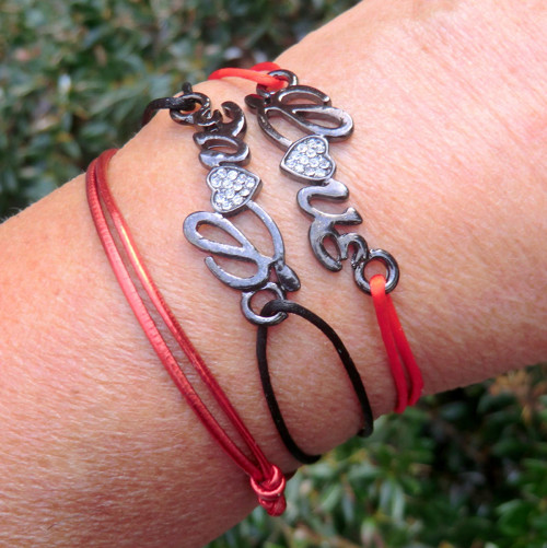 Kabbalah gunmetal * saténový * LOVE