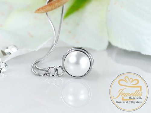 Ocelový náhrdelník perlový button- Swarovski perly — foto 1