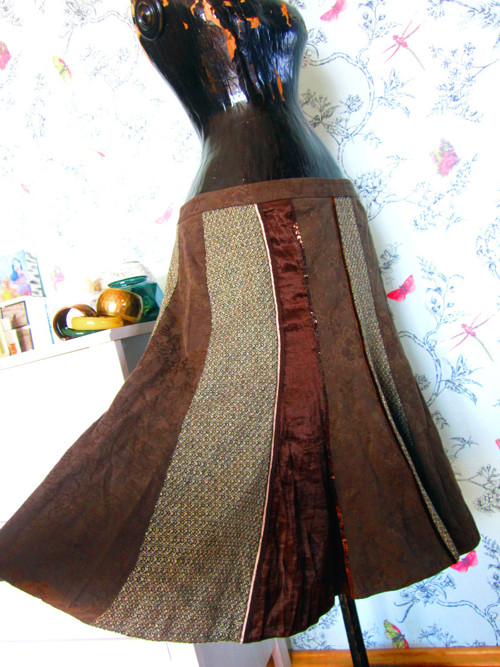 Sukně patchwork v čokoládě — foto 1