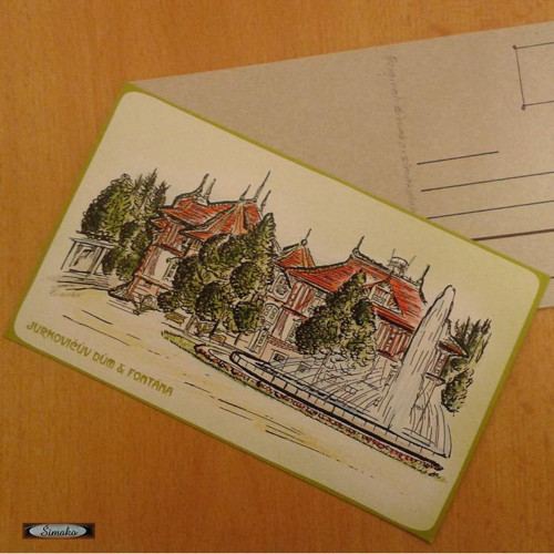 Retro pohlednice z Luhačovic - Jurkovičův dům
