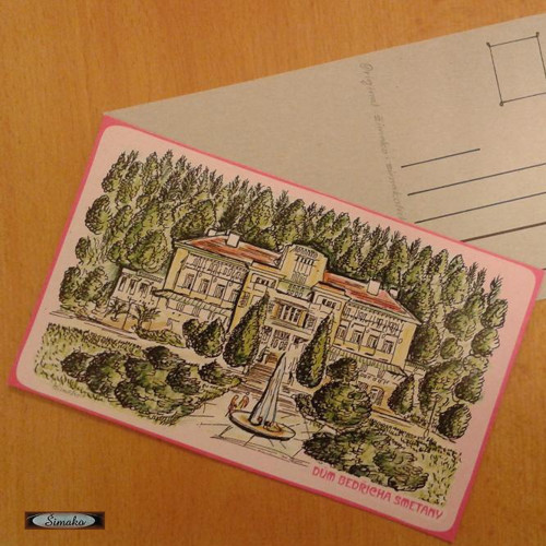 Retro pohlednice z Luhačovic - Smetanův dům