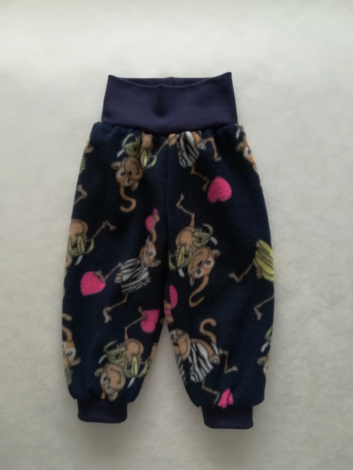 Dětské fleece tepláčky "Opičky" vel. 80 — foto 1