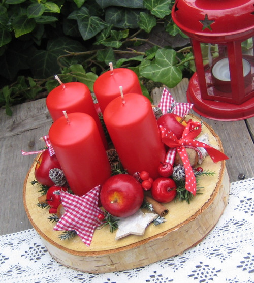 Adventní svícen v přírodním stylu — foto 1