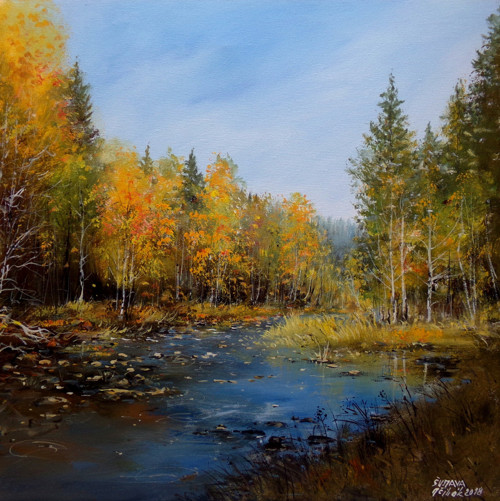 Šumava - Křemelná - orig. akryl — foto 1