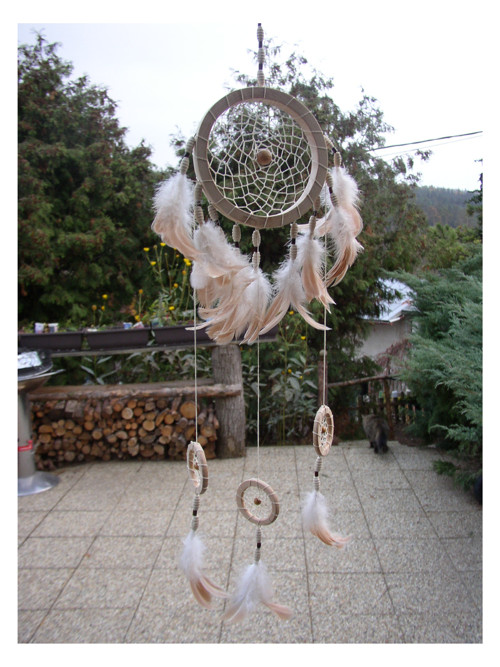 MEGA LAPAČ SNŮ-75 cm, béžový DREAMCATCHER XXXL