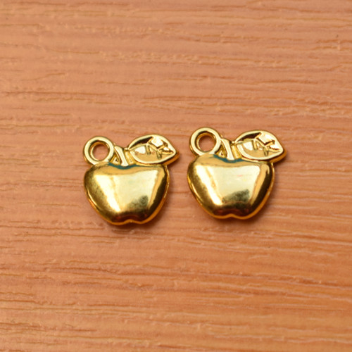 Jablko - zlato - 11 x 11mm