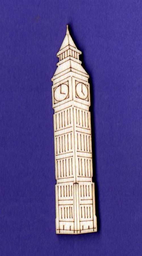 Dřevěný výřez, Big Ben, Londýn, 70 x 14 mm