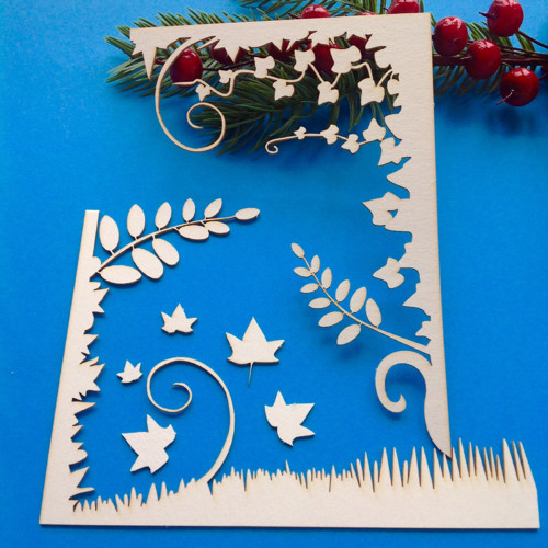 Dekorace 13x10 cm,chipboard 2 ks — foto 1