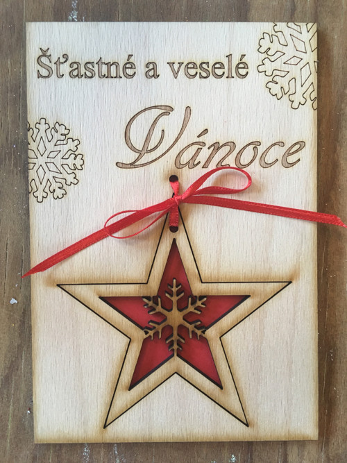 Vánoční přání s dárečkem Hvězdička