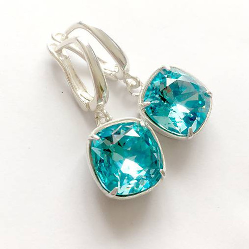 Strieborné náušnice so Swarovski kryštálom