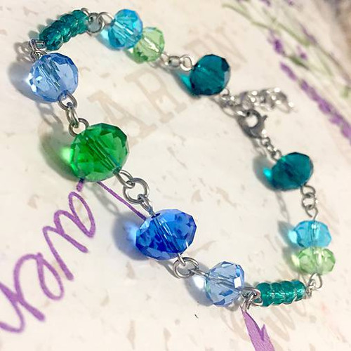 Náramek Swarovski Rondelle chirurgická ocel /0110