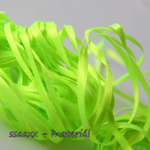 Stuha atlasová ~ 3 mm ~ 3 m ~ neon zelená