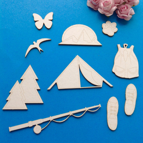Dekorace 10 ks ,chipboard (CHC) — foto 1