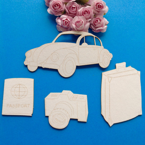 Dekorace 4 ks ,chipboard (CHC)