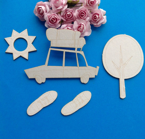 Dekorace 5 ks ,chipboard (CHC) — foto 1