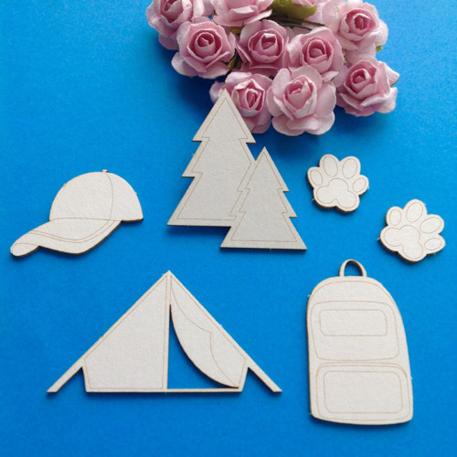 Dekorace 6 ks ,chipboard (CHC)