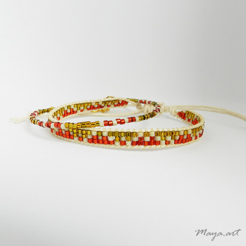 Oranžovozlatá sada náramků WEAVED BRACELET