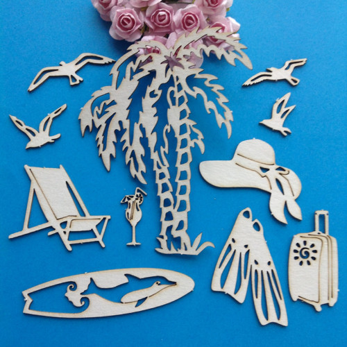 Dekorace 11 ks ,chipboard (CHC)