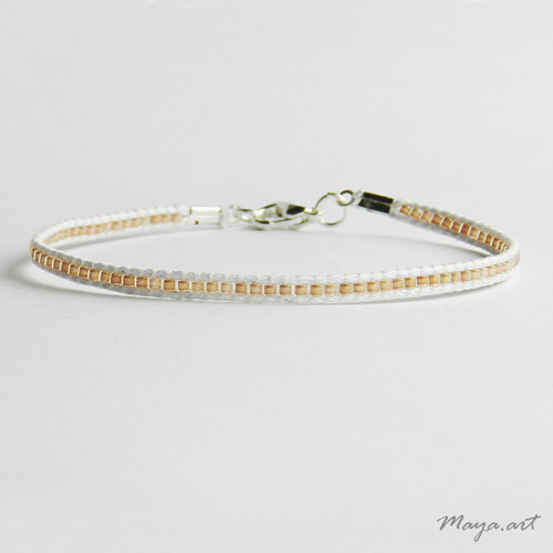 Bílobéžový náramek WEAVED BRACELET