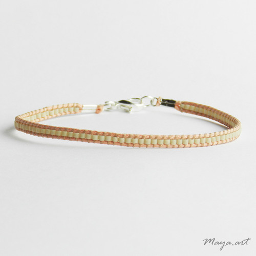 Oranžovobéžový náramek WEAVED BRACELET