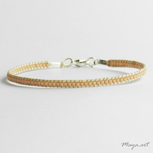 Béžovooranžový náramek WEAVED BRACELET