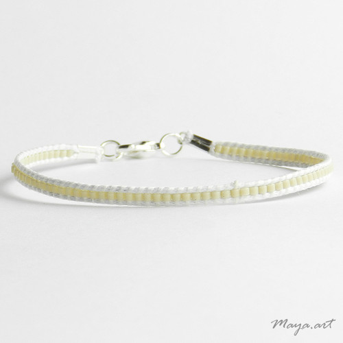 Bílobéžový náramek WEAVED BRACELET