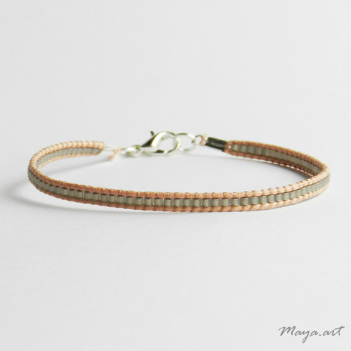 Oranžovošedý náramek WEAVED BRACELET