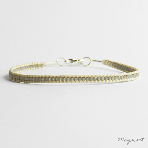Béžovošedý náramek WEAVED BRACELET