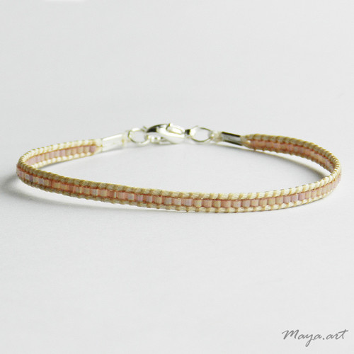 Béžovorůžový náramek WEAVED BRACELET
