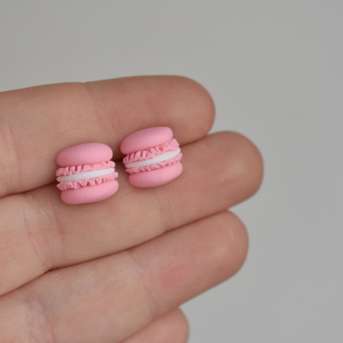 Makronky náušnice mini - Chirurgická ocel