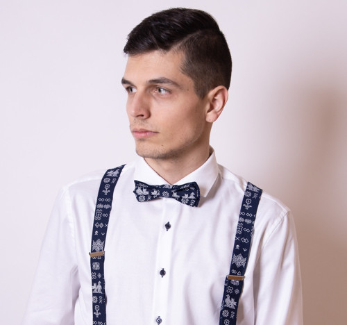 Set Motýlek a Šle - tmavomodrá
