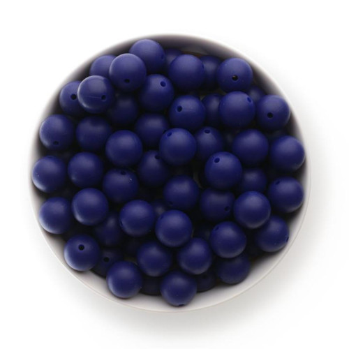 Silikonové korálky Ø15mm (10ks) - navy