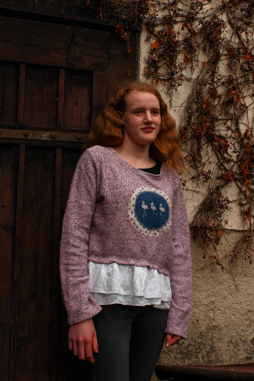 Mikina s plameňáky, XL — foto 1