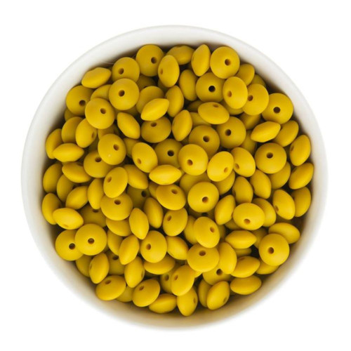 Silikonové korálky DISK 12mm (4ks) - mustard — foto 1