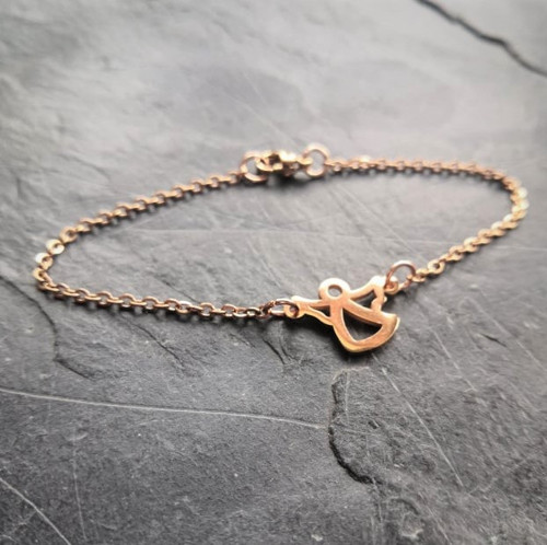 Ocelový náramek*andělský*rosegold