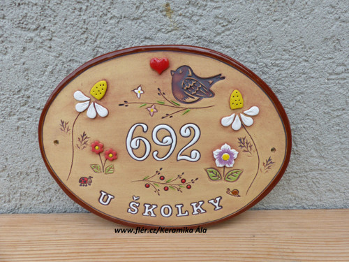 Keramická cedulka 23,5x17cm / na obj. — foto 1