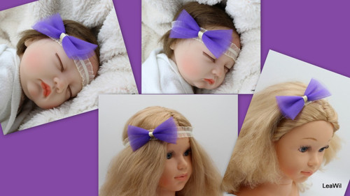 Newborn čelenka na focení (i pro starší) krém fial