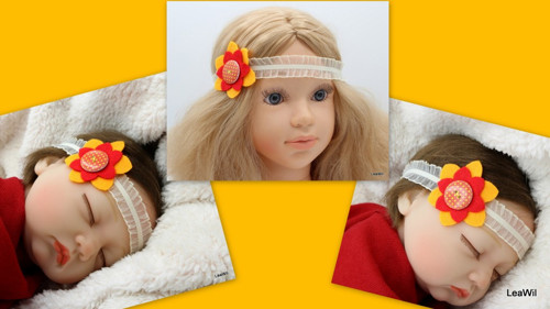Newborn čelenka na focení (i pro starší) č-ž květ