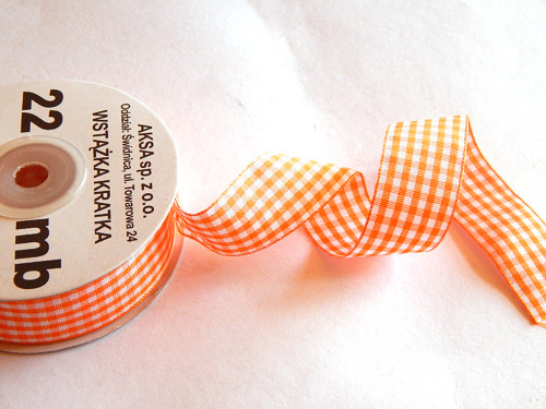 Károvaná stuha, WK5020, oranžová