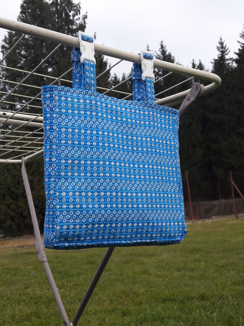 Taštička na kolíky - modrá — foto 1
