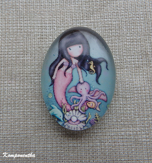Skleněný kabošon Gorjuss 13x18mm